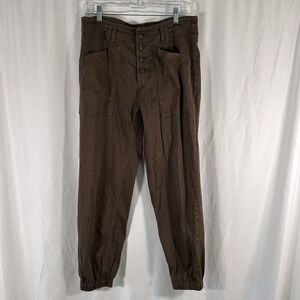 Liverpool Joggers Women's 8 29 Green Pockets Button Fly Cotton Blend Pockets